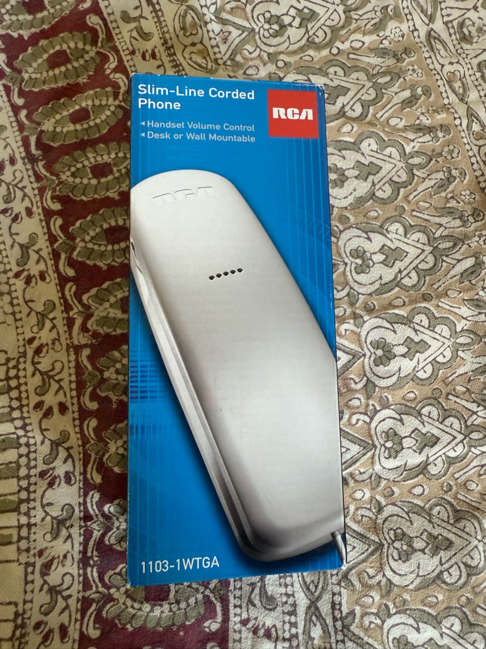 RCA Slim-Line Corded Phone Handset – White